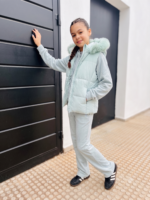 Chaleco Puffer Niñas Con Plush y Capucha De Piel Mod. 439